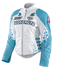 Icon Bombshell GoGo Blue Leather Jacket